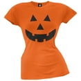 thumbnail image 1 of Halloween Pumpkin Jack-O-Lantern Face Juniors T-Shirt - Small, 1 of 1