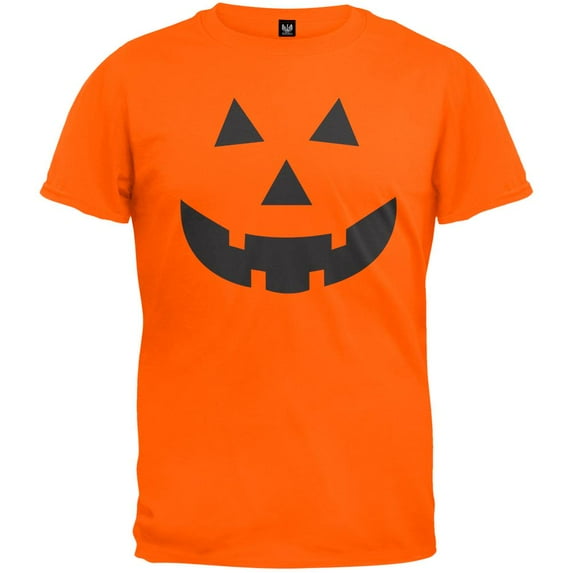 Halloween Pumpkin Jack-O-Lantern Face T-Shirt - Medium