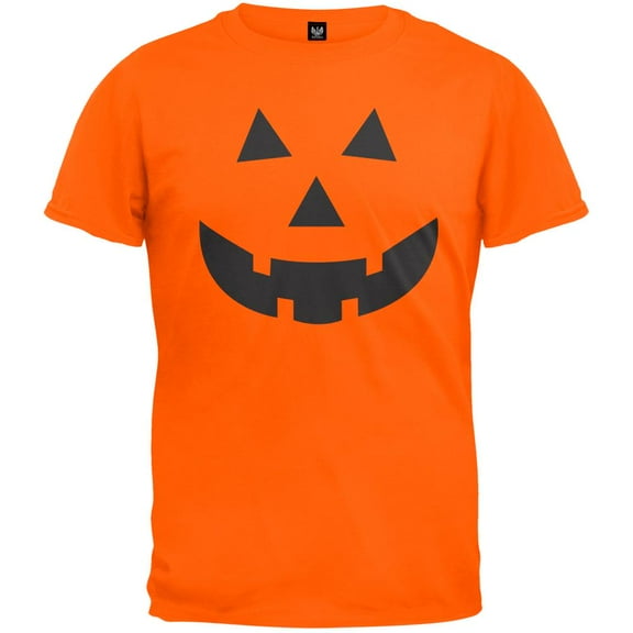 Halloween Pumpkin Jack-O-Lantern Face T-Shirt - X-Large
