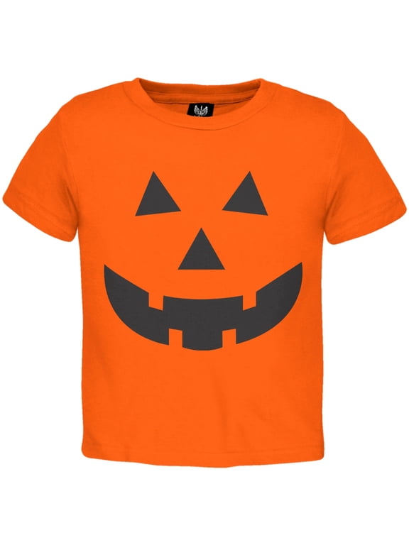 Halloween Pumpkin Jack-O-Lantern Face Toddler T-Shirt - 2T
