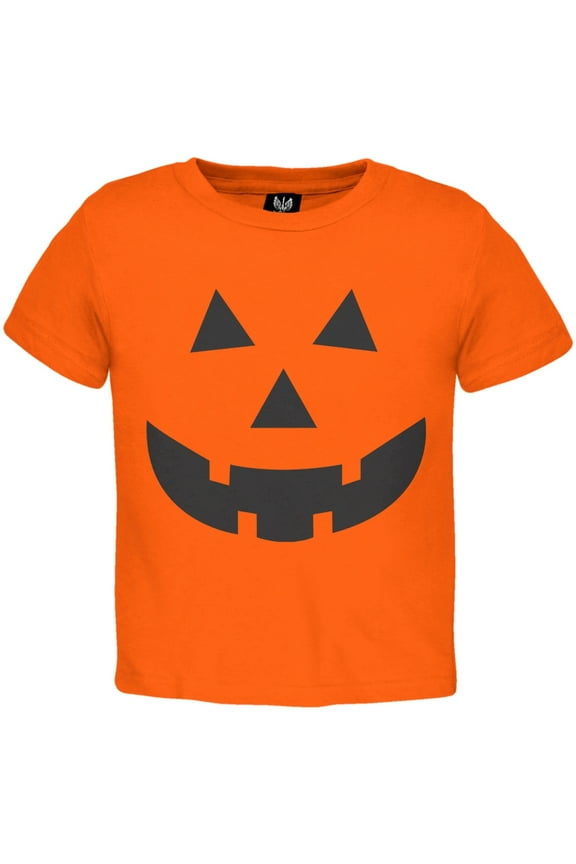Halloween Pumpkin Jack-O-Lantern Face Toddler T-Shirt - 4T