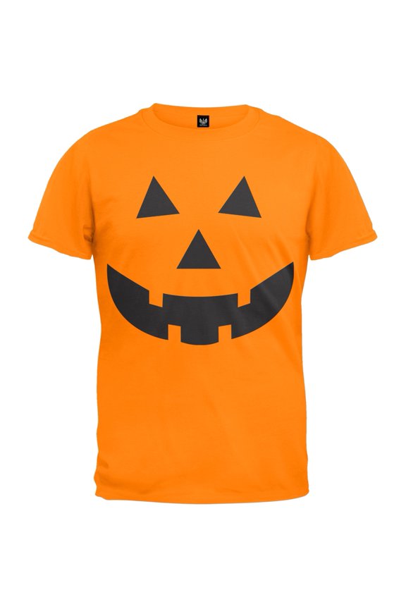 Halloween Pumpkin Jack-O-Lantern Face Youth T-Shirt - Youth Large
