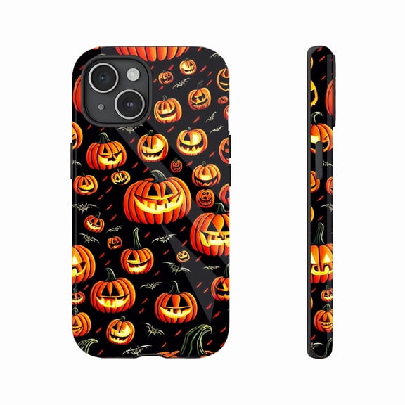 Halloween Pumpkin Jack-o'-Lantern Phone Case for iPhone 11/12/13/14/15/16 (Pro Max/Plus) – Waterproof Durable Silicone Case with Spooky Design, Perfect for Festive Season