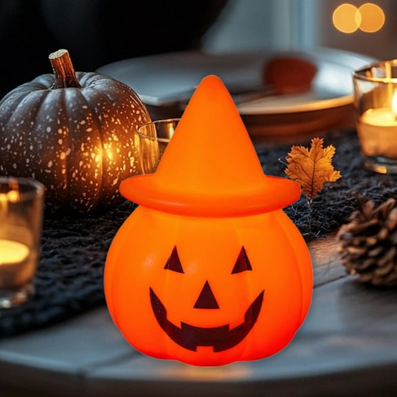 Taicans Halloween Pumpkin JackoLantern - Jack O Lantern Decorations for Halloween,Spooky Party Props,Portable Night Light for Front Porch,Party,Front Door,Fireplace Mantle Decorations,2.7x3.8in
