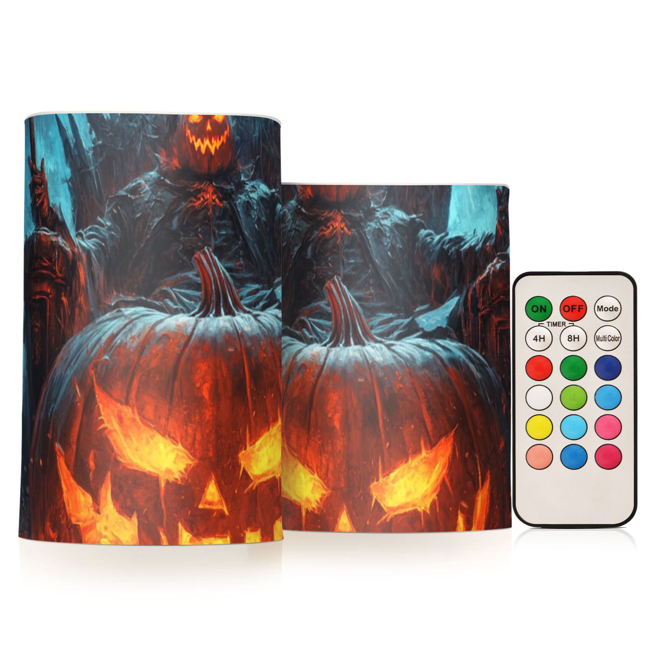 Halloween Pumpkin King Flickering Flameless Candles Battery Operated ...