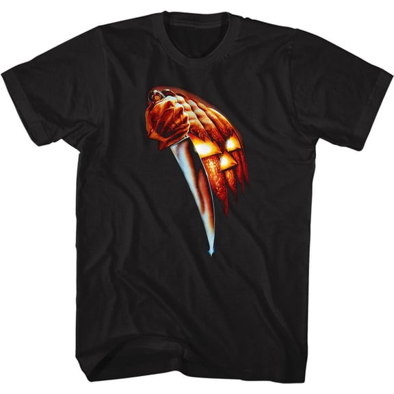 Halloween Pumpkin Knife Black Adult T-Shirt 3Xlt