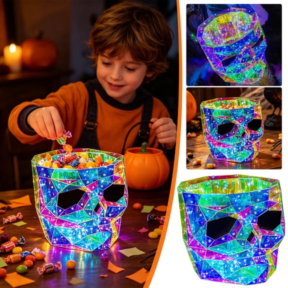 Halloween Pumpkin LED Fruit Tray Lamp, Multifunctional Candy Bowl Night Light for Party Decoration, Spooky Glowing Pumpkin Lantern for Home and Halloween Table, Festive LED Ornament Lamp