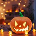 thumbnail image 1 of Halloween Pumpkin LED Light Lamp Blow Molded Lantern Home Decor Realistic Design Bar Horror Theme, 1 of 9