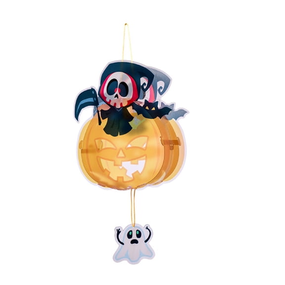 Halloween Pumpkin, LED Light Up Candy Bucket, Paper Basket with Handle, Portable Decor for Trick-or-Treating, Foldable Design