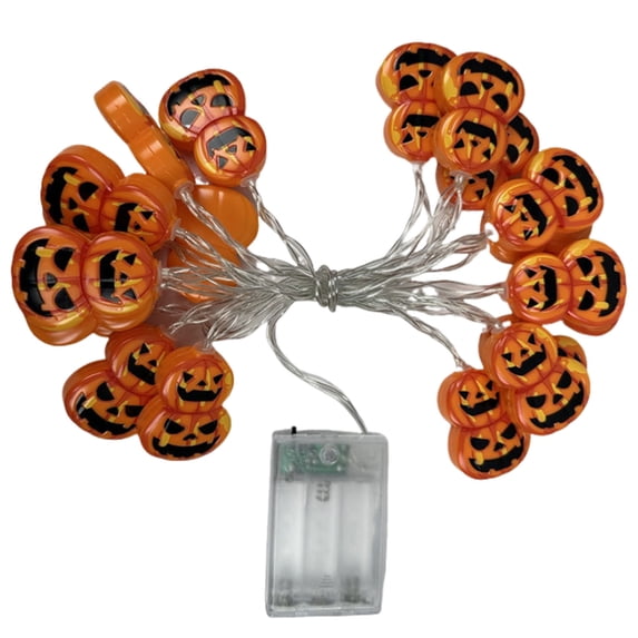 Halloween Pumpkin Lamp 20 Led Battery Operated String Lights, Waterproof Indoor Outdoor Lift O Lamp Party Style for Porch Yard Garden Home