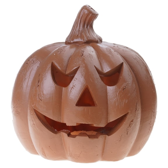 Terracotta Pumpkin with Hand-Carved Detail Ornament for Porch and Table Halloween Decoration for Outdoor