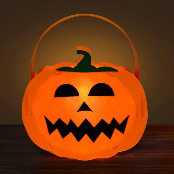 Halloween Pumpkin Lantern Children's DIY Handmade Craft Kit Handheld Glowing Kindergarten Decoration Parent-Child