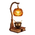 thumbnail image 1 of Halloween Pumpkin Lantern Decor, LED Light-Up Vibrant Orange Resin Mantel Ornament, Halloween Party Decorations for Indoor Tabletop Shelf Mantel Party Home Decor, 1 of 4