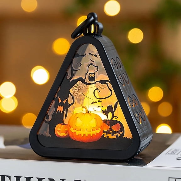 Halloween Pumpkin Lantern Decoration, Portable Jack-O'-Lantern Candy Bucket, Halloween Tabletop Decor Party Prop Gift