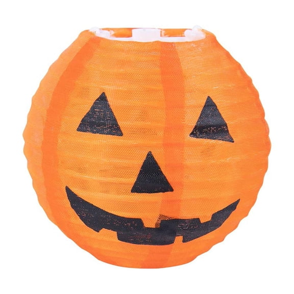 Halloween Pumpkin Lantern Decorative Hanging Paper Lantern with Spooky Jack-o'-Lantern Design for Indoor & Outdoor Use
