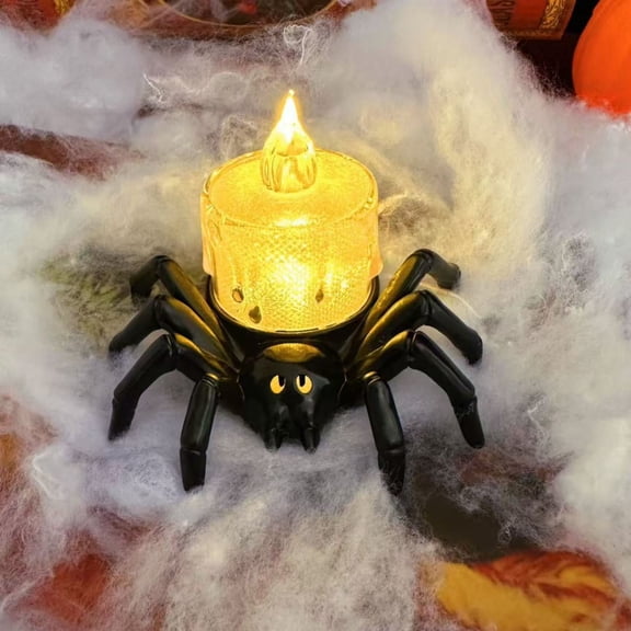 Halloween Pumpkin Lantern Funny Spider Candle Light Atmosphere Holiday Decoration Props Led Ornaments Holiday Gifts