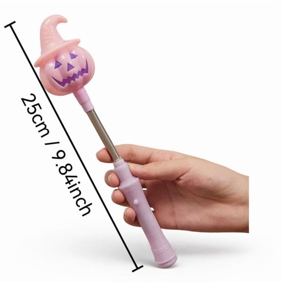 Halloween Pumpkin Lantern Glow Wands for Kids, Light Up Hand Cranked Magic Wand Sticks with Ghost Witch Pumpkin Toys, Spooky Halloween Party Supplies, Trick or Treat Goodie Bag Filler Bar Props Gift