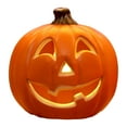 thumbnail image 1 of Halloween Pumpkin Lantern, LED Light Decoration, Realistic Hollow Carved Halloween Prop, Battery Operated Durable Plastic, 1 of 9