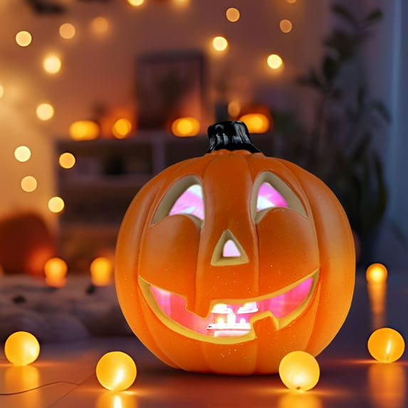 Halloween Pumpkin Lantern Led Light, Halloween Pumpkin Lantern Decoration, Halloween Venue Decoration Props, Realistic Appearance, Led Lighting, Quality Craftsmanship, Versatile Decoration, 14 Inch