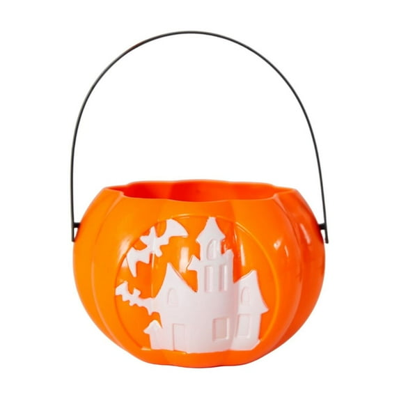 Halloween Pumpkin Lantern – Light-Up Handheld Jack-O'-Lantern with Sound Effects – Candy Bucket & Decoration for Kids, Parties, and Outdoor Displays