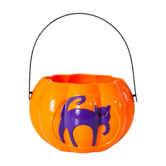 Halloween Pumpkin Lantern – Light-Up Handheld Jack-O'-Lantern with Sound Effects – Candy Bucket & Decoration for Kids, Parties, and Outdoor Displays