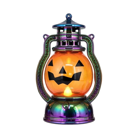Halloween Pumpkin Lantern Night Light, Portable Handheld LED Decor with Warm Glow for Table Window Display