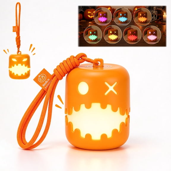 Halloween Decoration, Halloween Pumpkin Lantern, Spooky Pumpkin Night Light, Double-Sided Ghost Expression, Table Desk Bedroom Decor Gift, 1PCS