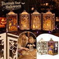 thumbnail image 1 of Halloween Pumpkin Lantern Wooden Square Carved Pumpkin Decor, Hanging Halloween Decorations for Home Table Centerpiece Fall Decor, Halloween Party Decorations Rustic Fall Decor, 1 of 6