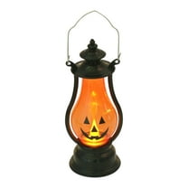 Halloween Pumpkin Lantern with LED Light, Vintage Decorative Jack-O'-Lantern Lamp for Indoor Outdoor Parties, Battery Operated