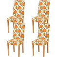 thumbnail image 1 of Halloween Pumpkin Leaf Dining Chair Covers Set of 4 Spandex Stretch Chair Protectors Covers for Dining Chairs Living Room, 1 of 6