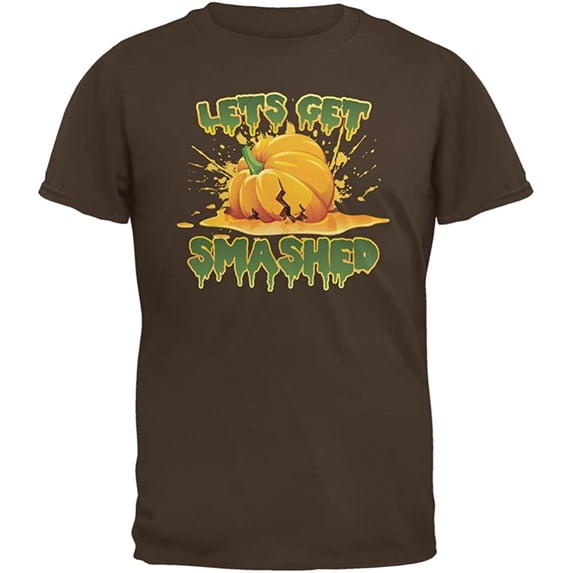 Halloween Pumpkin Lets Get Smashed Mens T Shirt