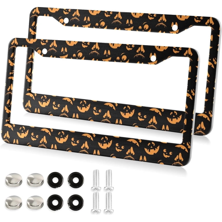 License Plate Frame Pumpkin