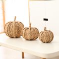 thumbnail image 1 of Halloween Pumpkin Light, Halloween Pumpkin Light Woven Raffia , Spooky Yet Cozy Tabletop Decor For Mantel Entryway Or Fall Porch Styling 5.12", 1 of 8