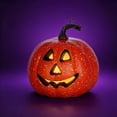 thumbnail image 1 of Halloween Pumpkin Light LED Pumpkin Lantern Ornament Festival Tabletop Ornament Nightlight for Halloween Home Table Decor(B), 1 of 3