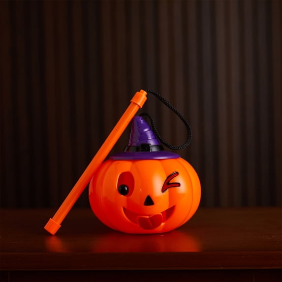 Halloween Pumpkin Light Portable Lantern with Funny Expressions Handheld LED Lamp for Kids Party Kindergarten Trick or Treat Props