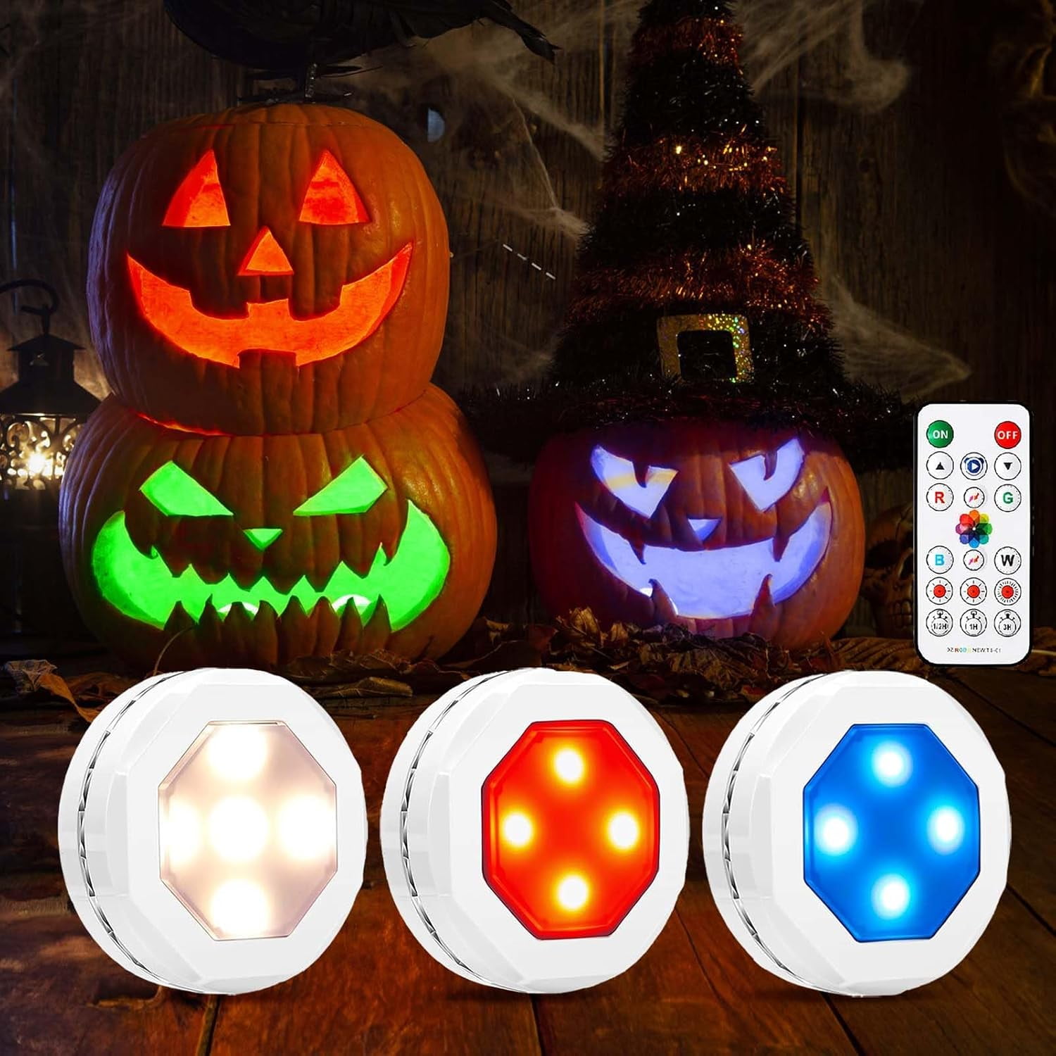 Halloween Pumpkin Lights, Pumpkin Lights with Remote Control, Jack-O ...