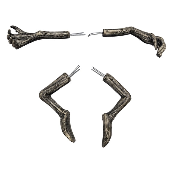Halloween Pumpkin Limbs Kit, 4-Piece Poseable Branch Arms & Legs on Lawn, Festive Autumn Gourd Decor Accessory Gift