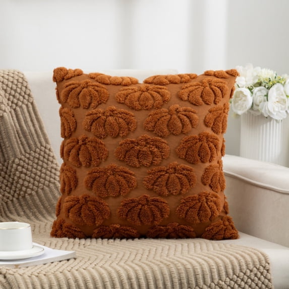 Halloween Pumpkin Lumbar Pillow Covers 18x18 Inch Beige Decorative Throw Cushion Cases Fall Home Sofa Decor