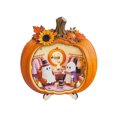 thumbnail image 1 of Halloween Pumpkin Miniature Dollhouse with LED Lights, Wooden Pumpkin Diorama with Ghost Cafe Scene, Fall Tabletop Decor for Holiday Display, 1 of 5