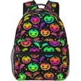 Halloween Pumpkin Moon Stars Lightweight Laptop Backpack for Women Men