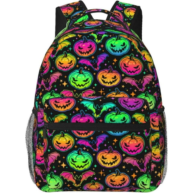 Halloween Pumpkin Moon Stars Lightweight Laptop Backpack for Women Men
