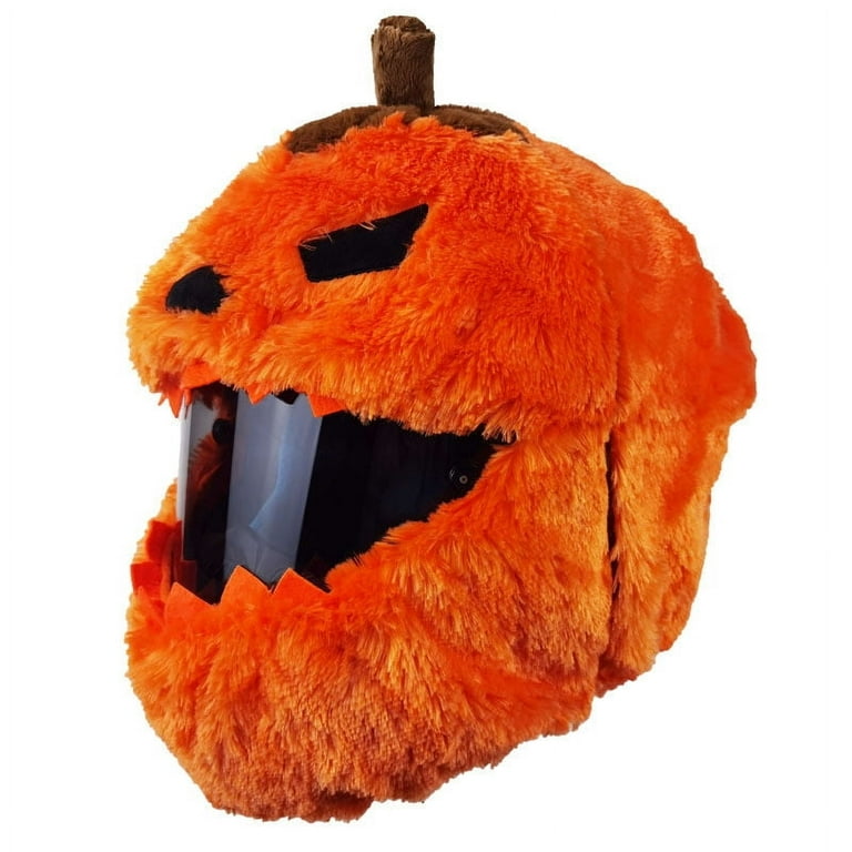 Halloween Pumpkin Motorcycle Helmet Cover,Cartoon Plush Full Face