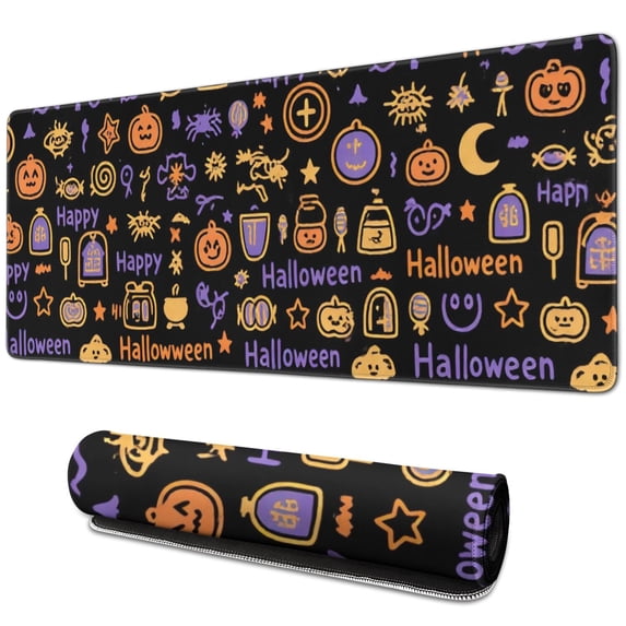 Halloween Pumpkin Mouse Pad,Rectangle Big Desk Mat NonSlip Rubber Base for Desk Gaming Laptop Gaming Mouse Pad for Gaming Gifts (31.5x11.8in)