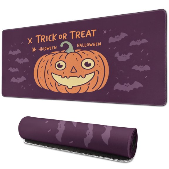 Halloween Pumpkin Mouse Pad,Rectangle Large Desk Mat NonSlip Rubber Base for Desk Gaming Laptop Mouse Mat for Gaming Wireless Mouse (31.5x11.8in)