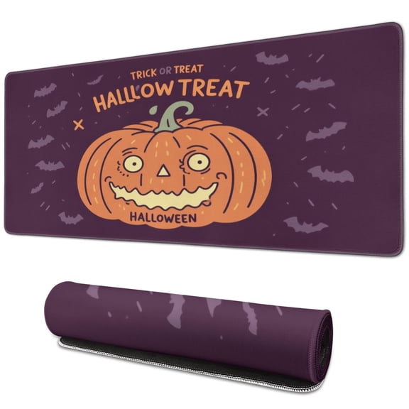 Halloween Pumpkin Mouse Pad,Rectangle Large NonSlip Rubber Base Mousepad for Laptop Office Mousepad Gaming for Gaming Wireless Mouse (31.5x11.8in)