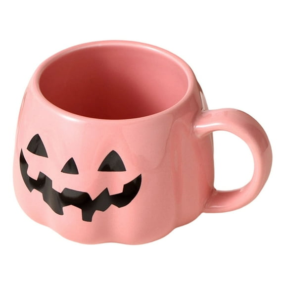 Halloween Pumpkin Mug 12oz - Cute Ceramic Coffee Cup with Smiling Lantern Face - Fun Trick or Treat Themed Drinkware for Hot Chocolate, Tea & Coffee - Gift for Adults & Kids