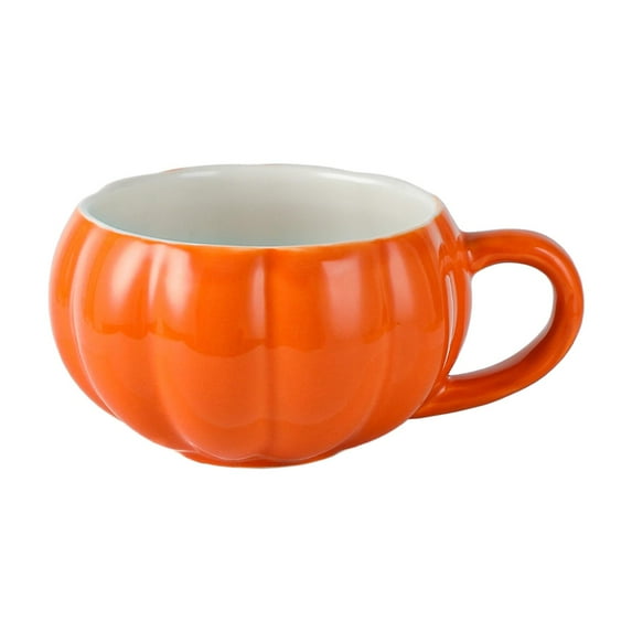 Halloween Pumpkin Mug Milk Mug with Handle 300ml Drinking Cup Women Men Ceramic Mug Water Tea Cup for Halloween Birthday Gift Without Lids