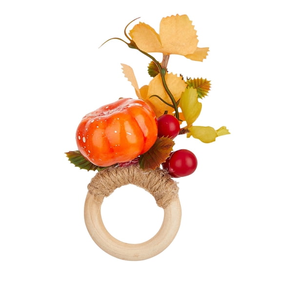 Halloween Pumpkin Napkin Rings Set of 6 – Handcrafted Table Decor with Jack-O'-Lantern Design for Holiday Parties and Dinners