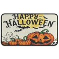 thumbnail image 1 of Halloween Pumpkin Non Slip Washable Door Mat Pumpkin Spooky Doormat Retro for Entry Floor Mat Set Living Room Bedroom Bathroom Crystal Velvet 30x17 Inches, 1 of 7