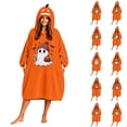 thumbnail image 1 of Halloween Pumpkin Oversized Wearable Blanket Hoodie Cozy Plush Lounger Robe, Cozy Warm Pullover Blanket for Adults Teens Movie Night Halloween Home Party Loungewear Gift, M, 1 of 7